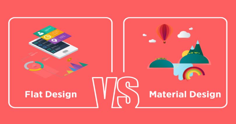 Flat desig vs material design